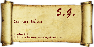 Simon Géza névjegykártya