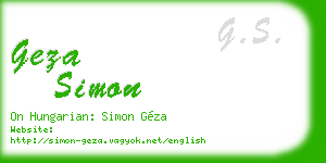 geza simon business card