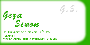 geza simon business card